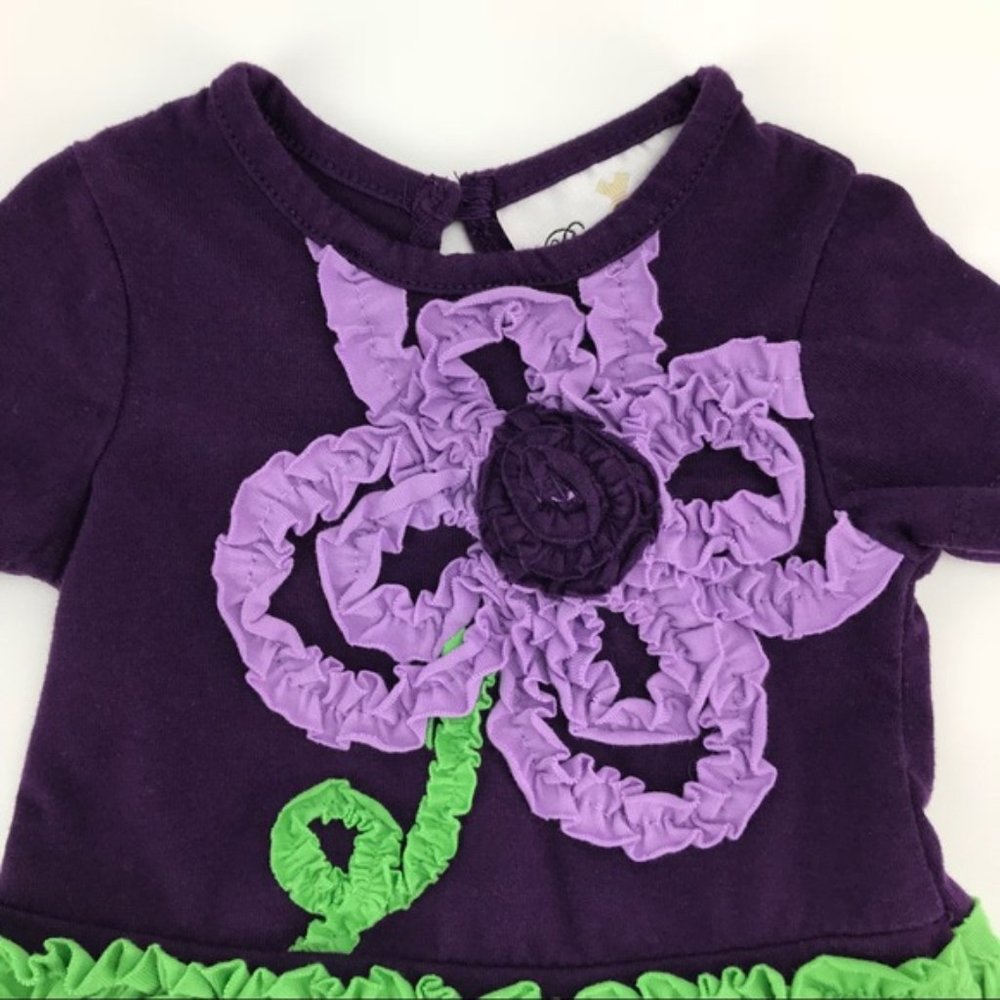 Rare Editions Purple Green Ruffle Matching Set 6M - Picture 4 of 8